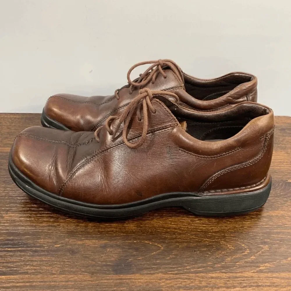 Rockport Leather Upper Lace Up Closed Toe Oxford Shoes Chestnut Brown Size 9M